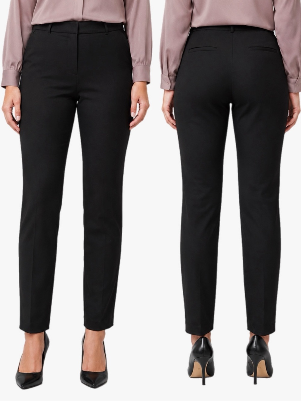 White House Black Market Comfort Stretch The Slim Ankle Pants Black Plus Size 14